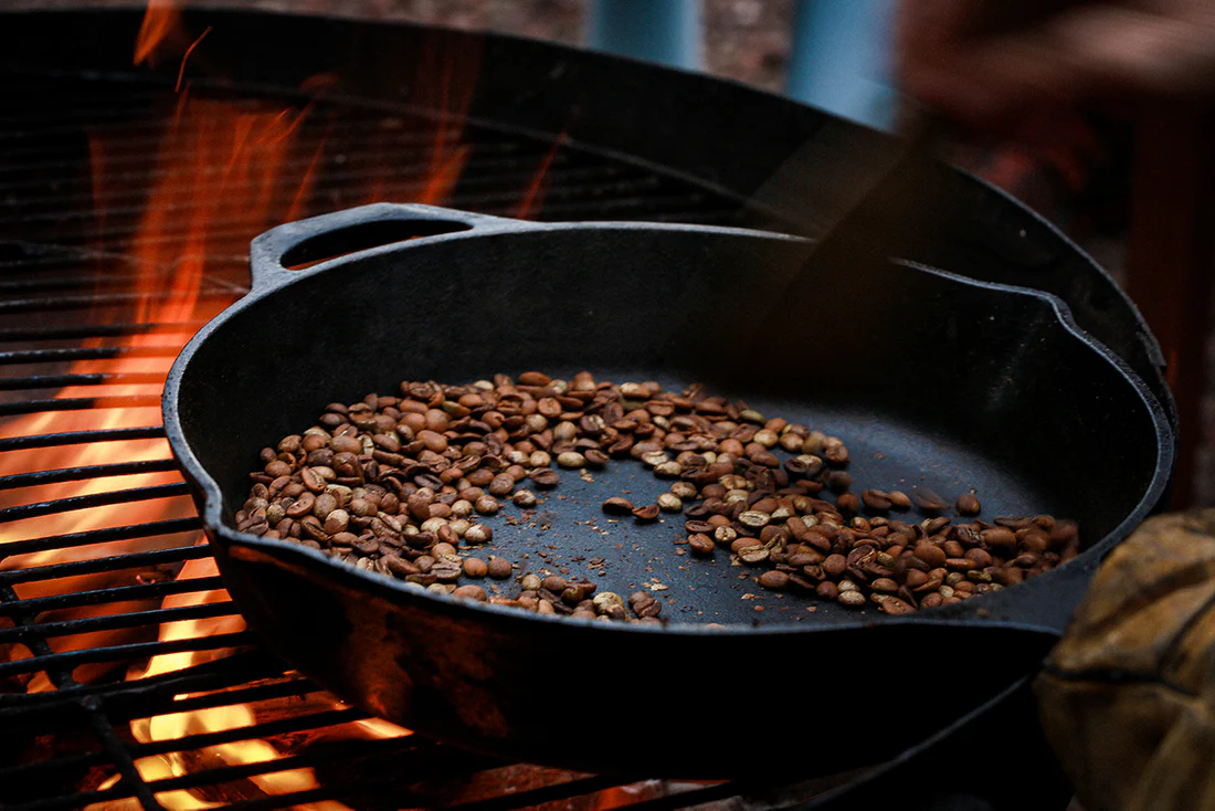 Traditional Open Fire Coffee Roasting